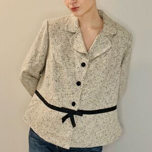 Positive Attitude Cream and Black Blazer